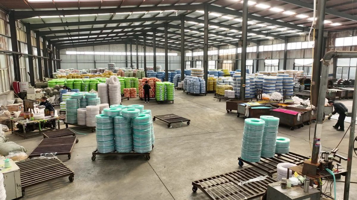 YONLEX factory real shot — PVC hose production base